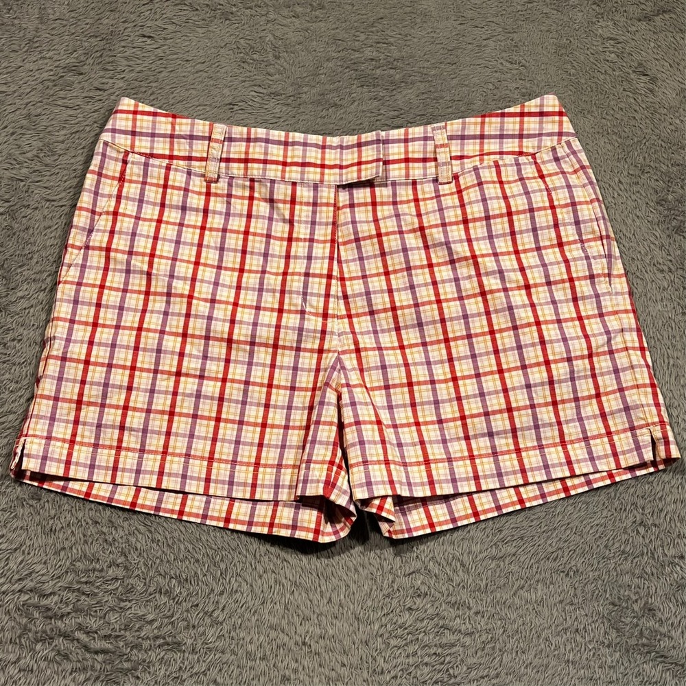 Adidas Golf Shorts Plaid Chino Stretch‎ Tennis Pickleball Women's 14 35x4